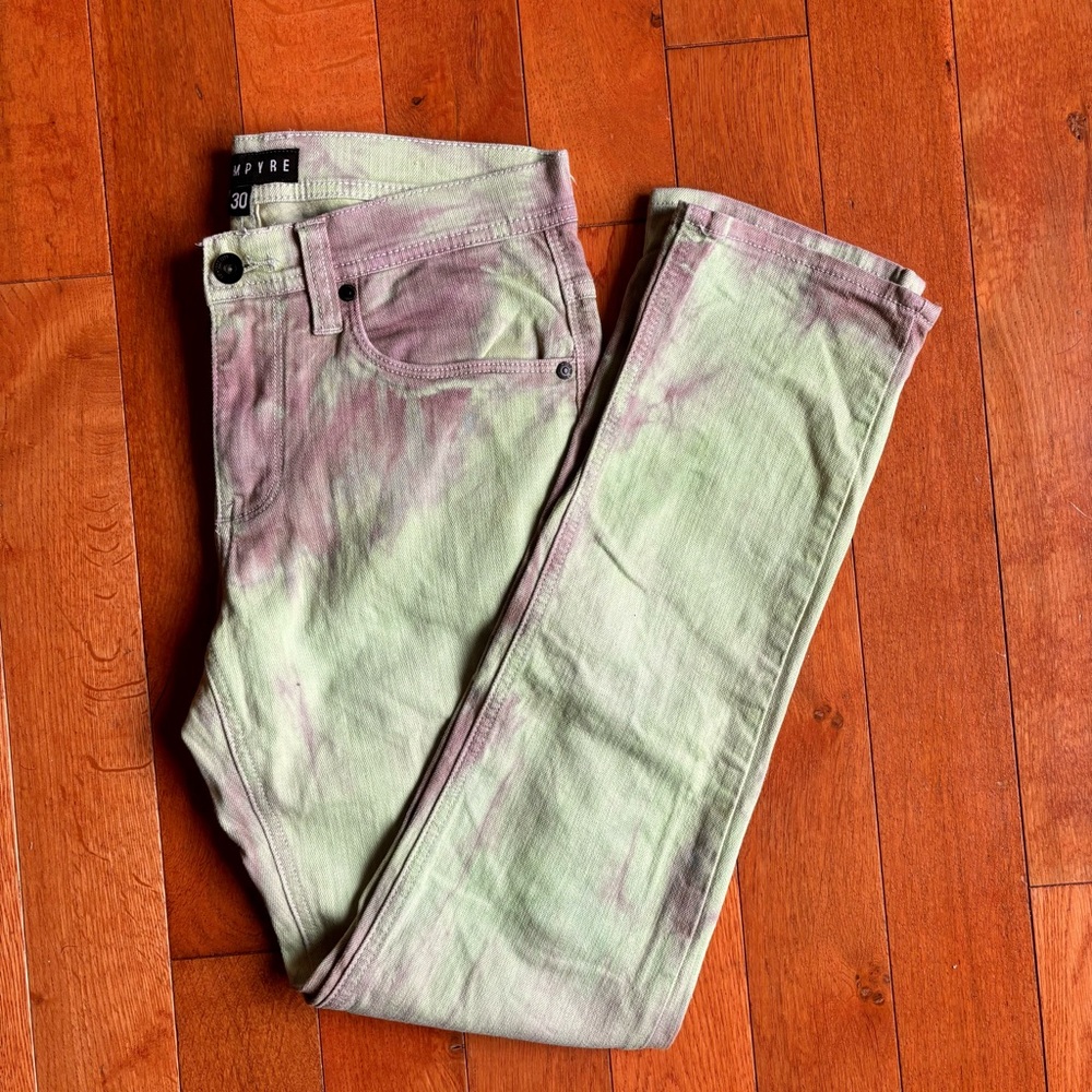 Yellow/Purple Tie Dye Skinny Jeans | Empyre